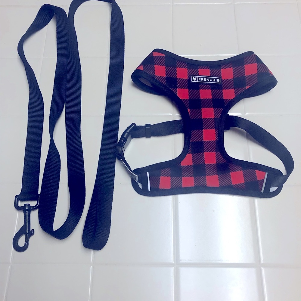 Frenchie Bulldog Reversible Harness & Leash Set
